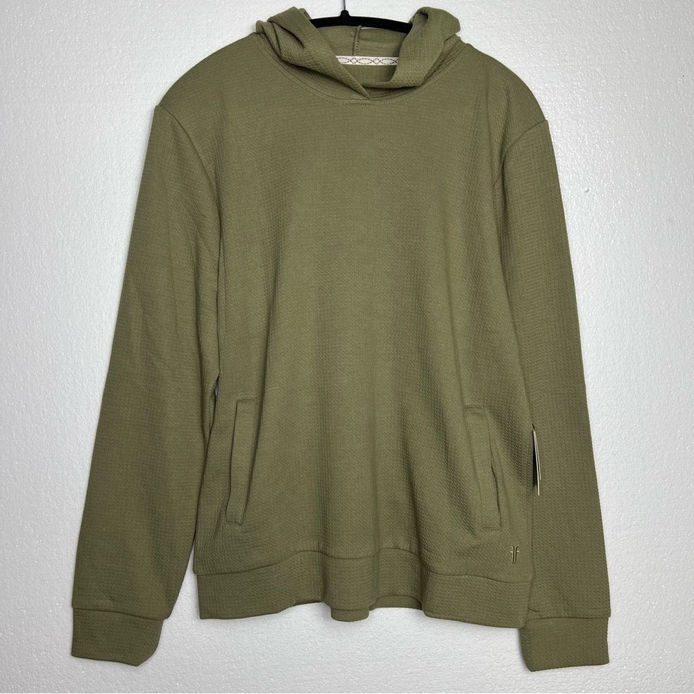Frye olive green hooded long sleeve shirt NWT